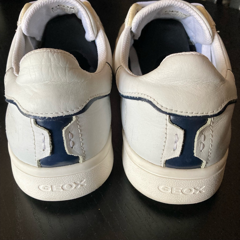 Unisex GEOX RESPIRA Leather Sneakers White Casual Shoes SIZE 12 US - Picture 6 of 14